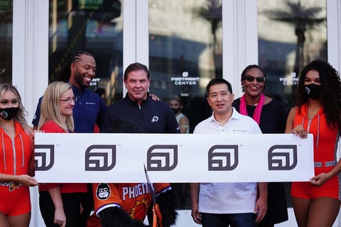 Footprint CTO Yoke Chung and Phoenix Suns CEO Jason Rowley